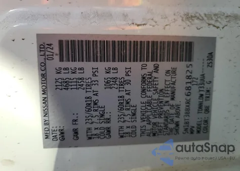 2024 Nissan Rogue Sv из США, поврежденный, VIN 5N1BT3BBXRC681825